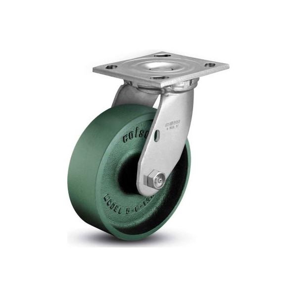 Colson 4 Series Swivel Plate Caster 4.06109.139 - Cast Iron 6" Dia. 1200 Lb. Cap.